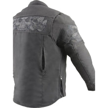 Blouson de moto Open Road réfléchissant en Cordura, motif tête de mort pour hommes