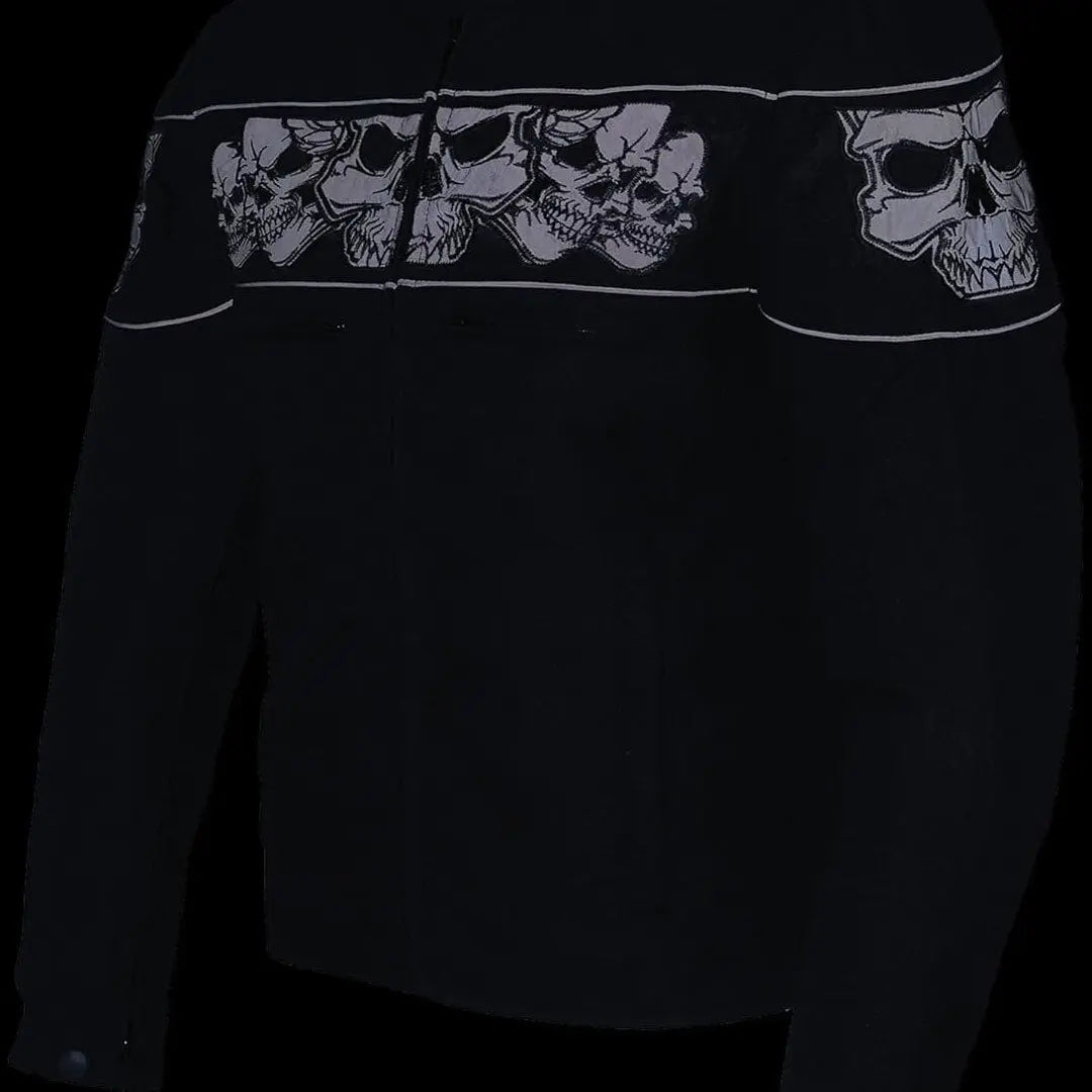 Blouson de moto Open Road réfléchissant en Cordura, motif tête de mort pour hommes