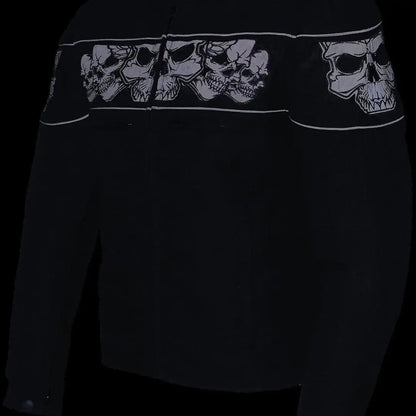 Blouson de moto Open Road réfléchissant en Cordura, motif tête de mort pour hommes