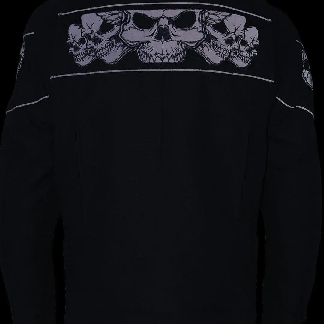 Blouson de moto Open Road réfléchissant en Cordura, motif tête de mort pour hommes