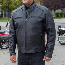 Blouson de moto en cuir côtelé rembourré pour homme Open Road