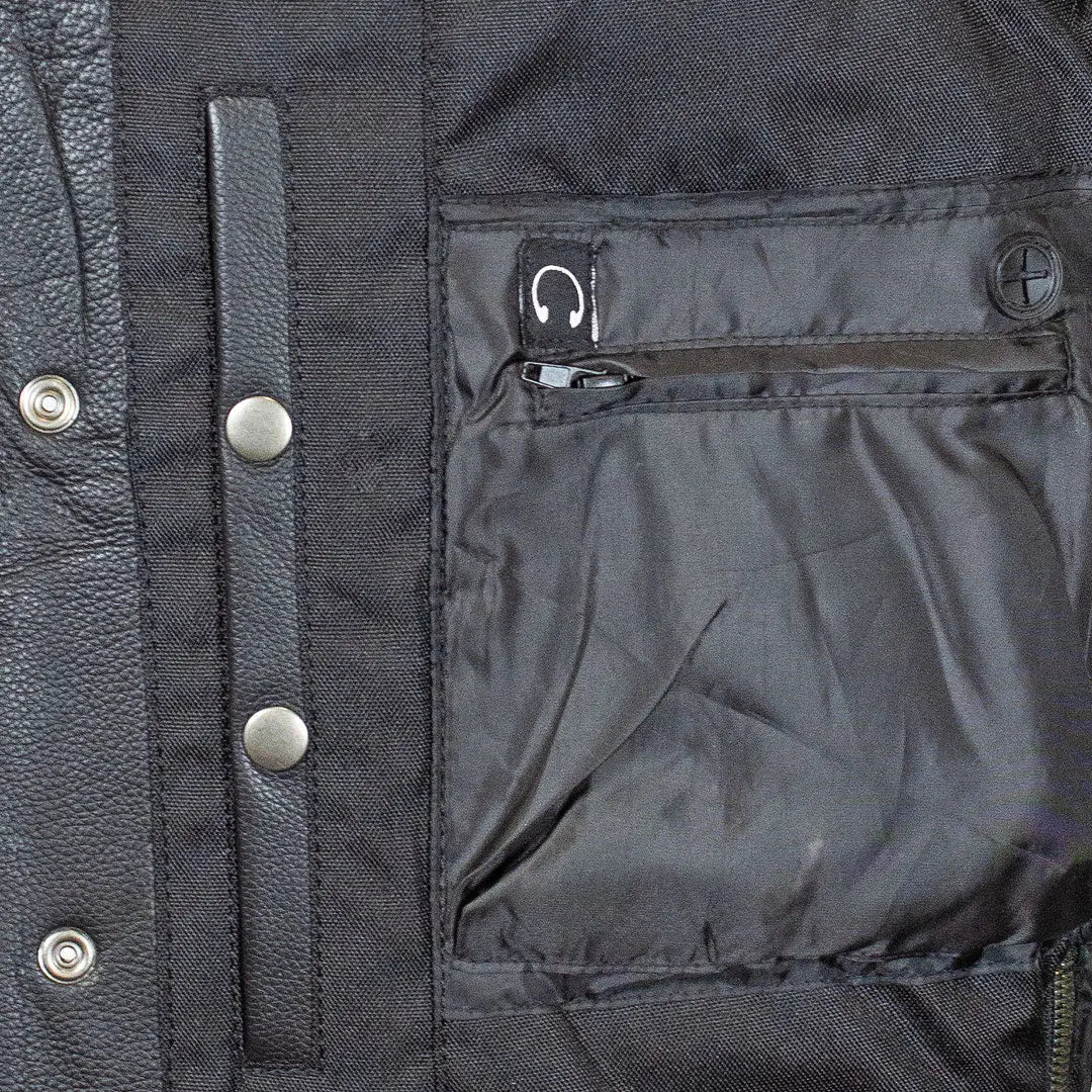 Gilet Open Road en cuir Upside pour hommes avec losanges cousus noirs
