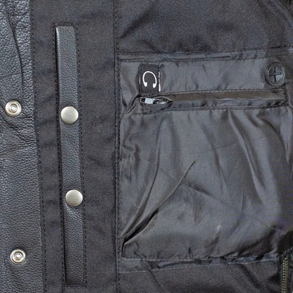 Gilet Open Road en cuir Upside pour hommes avec losanges cousus noirs