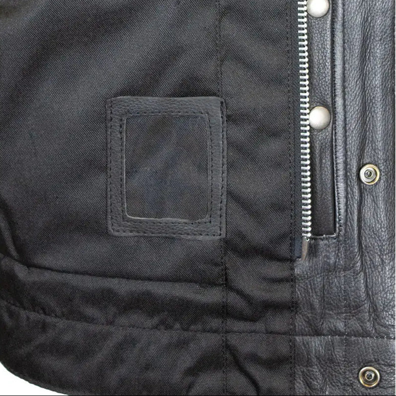 Open Road Men's Upside Leather Vest with Stitched Diamonds