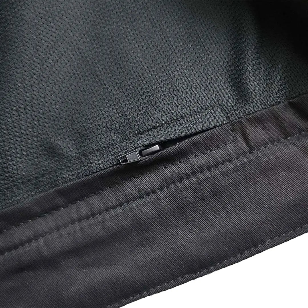 Gilet Open Road en cuir Upside pour hommes avec losanges cousus noirs