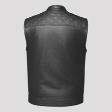 Gilet Open Road en cuir Upside pour hommes avec losanges cousus noirs