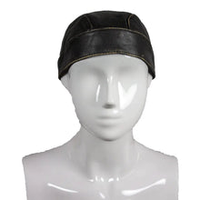Casquette de motard en cuir marron vieilli "Open Road"