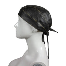 Casquette de motard en cuir marron vieilli "Open Road"
