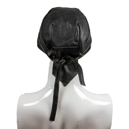 Casquette de motard en cuir marron vieilli "Open Road"