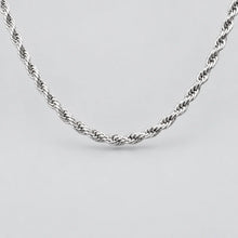 Men’s 24" Stainless Steel Silver Rope Chain Necklace. Heavy-Duty Biker Necklace