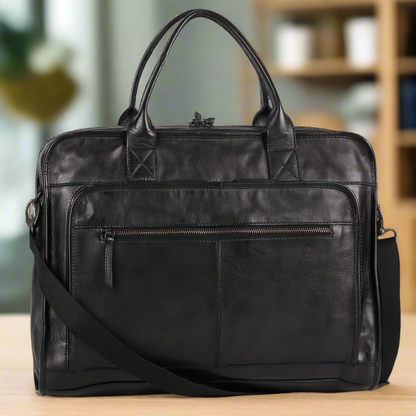 Sacoche en cuir pour ordinateur portable MET à deux poignées