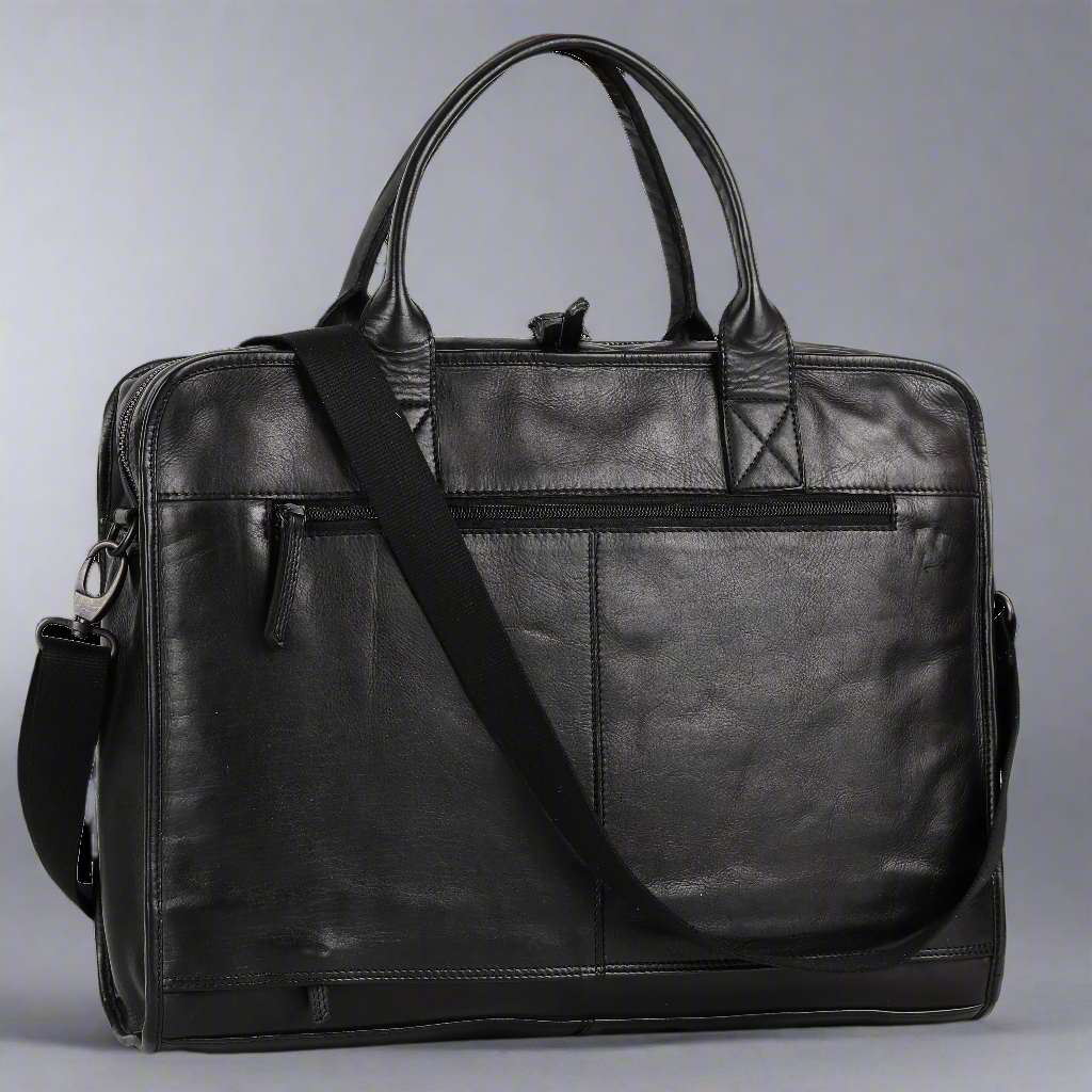 Sacoche en cuir pour ordinateur portable MET à deux poignées