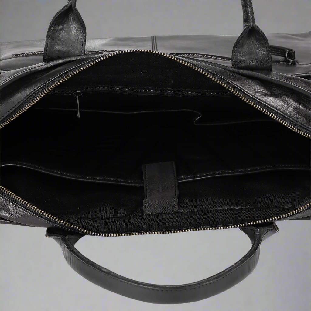 Sacoche en cuir pour ordinateur portable MET à deux poignées