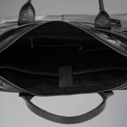 Sacoche en cuir pour ordinateur portable MET à deux poignées