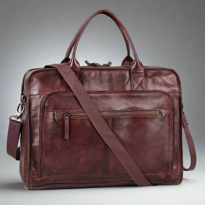 Sacoche en cuir pour ordinateur portable MET à deux poignées