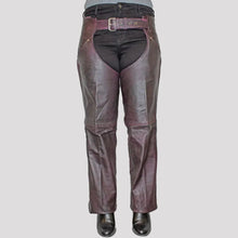 Chaps en cuir délavé violet foncé pour femme Open Road