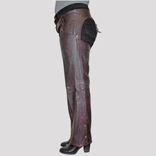 Chaps en cuir délavé violet foncé pour femme Open Road