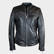Open Road Women's Racer Leather Motorcycle Jacket
