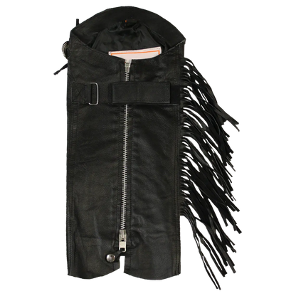 Demi-chaps en cuir avec franges latérales Open Road pour femmes