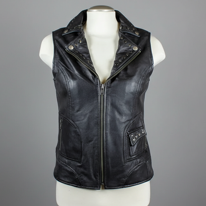 Gilet en cuir clouté Open Road pour femme