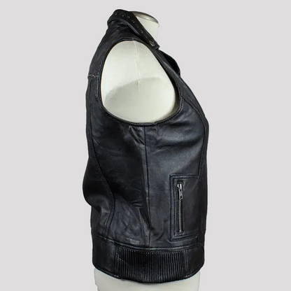 Gilet en cuir clouté Open Road pour femme