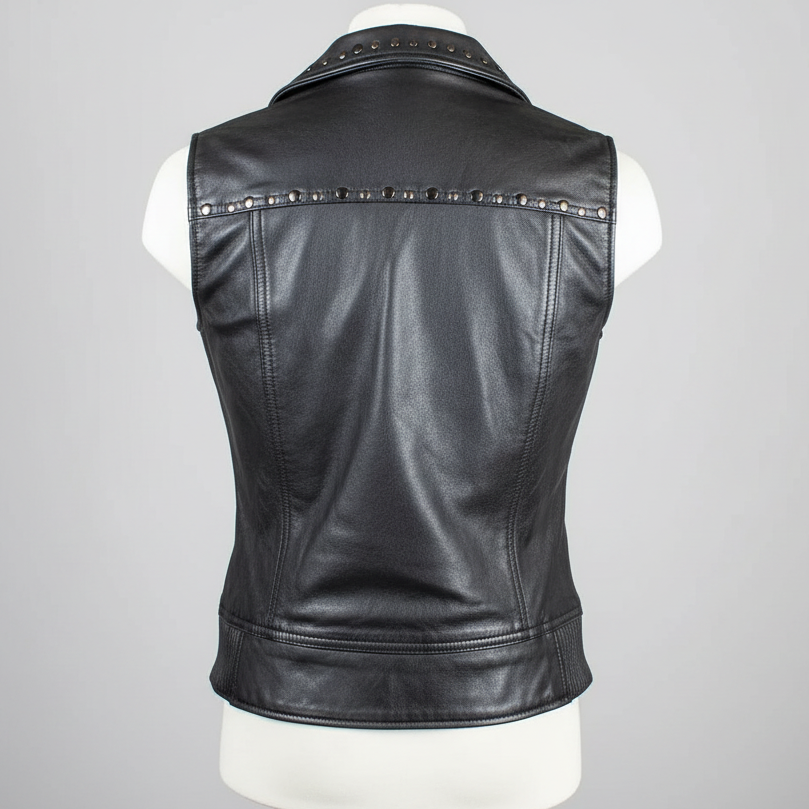 Gilet en cuir clouté Open Road pour femme