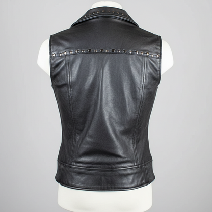 Gilet en cuir clouté Open Road pour femme