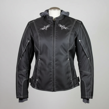 Blouson de moto en textile réfléchissant avec sweat à capuche amovible Open Road pour femme