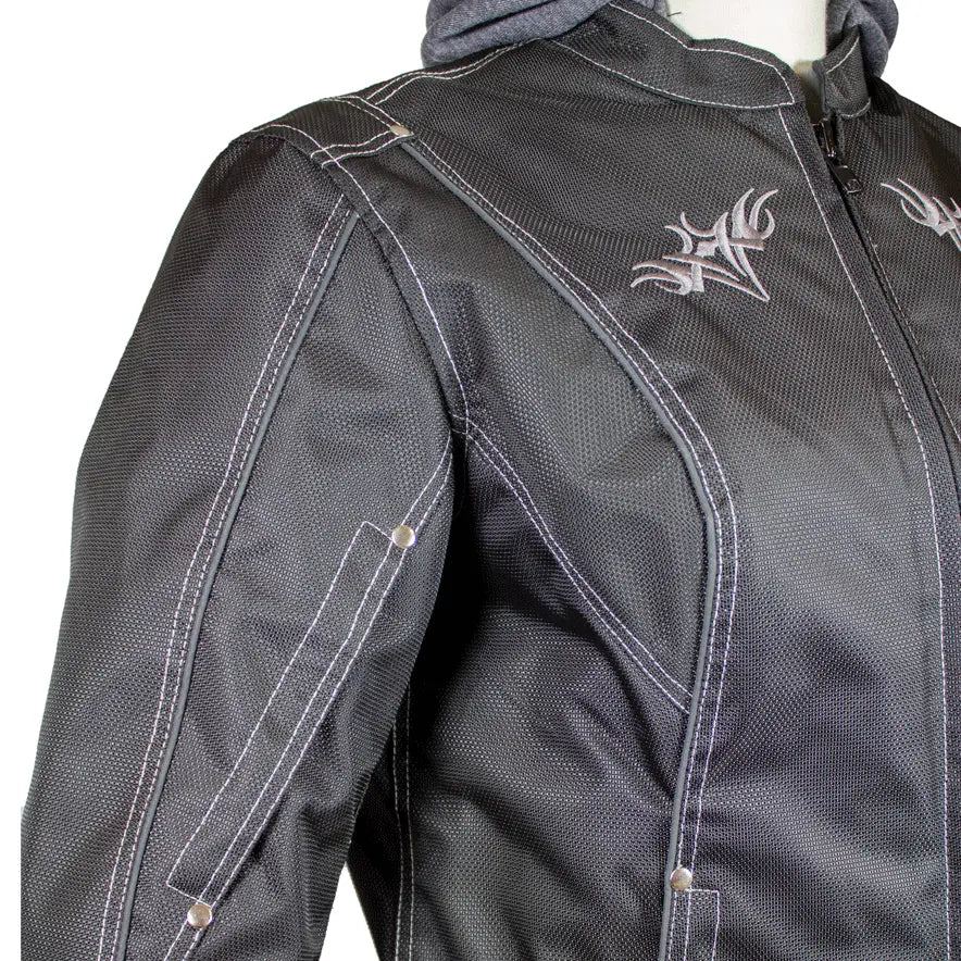 Blouson de moto en textile réfléchissant avec sweat à capuche amovible Open Road pour femme