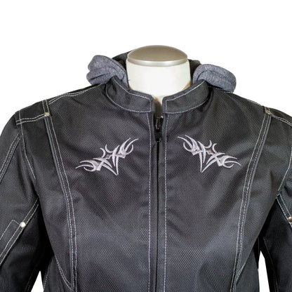 Blouson de moto en textile réfléchissant avec sweat à capuche amovible Open Road pour femme
