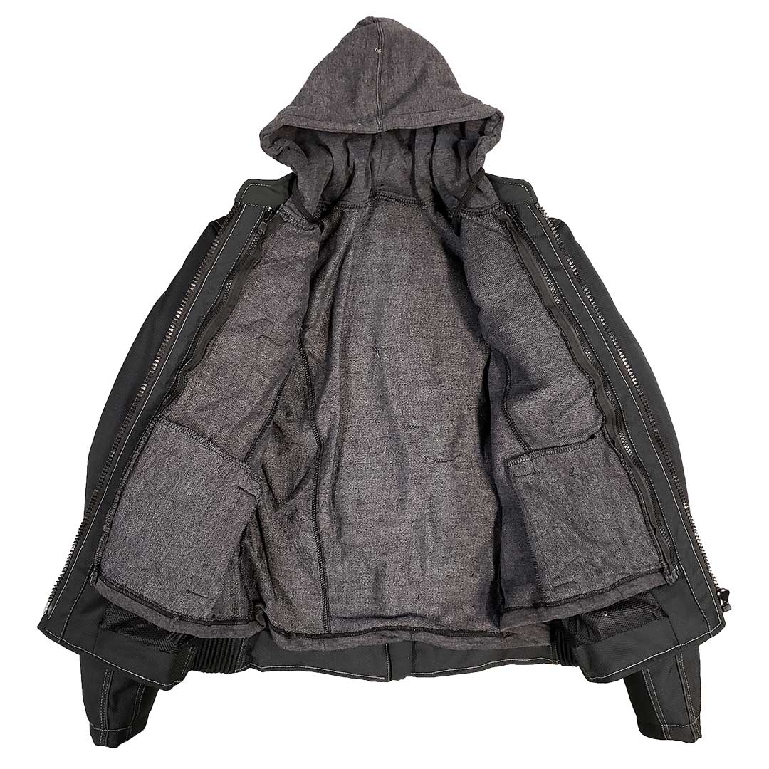 Blouson de moto en textile réfléchissant avec sweat à capuche amovible Open Road pour femme