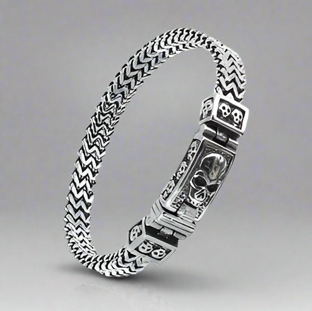Bracelet d'identification en forme de crâne GoSteel pour homme