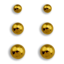 DESTINY Gold: Classic 3-Pair Rounded Bead Stud Set