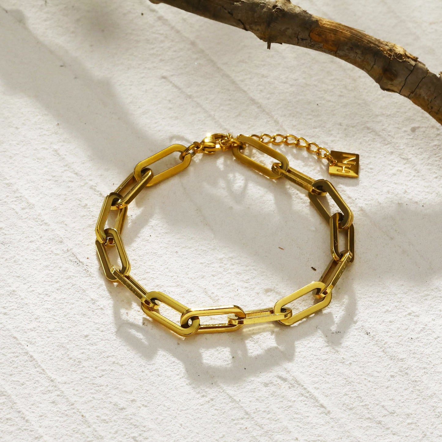 Bracelet JACKI contemporain trombone doré