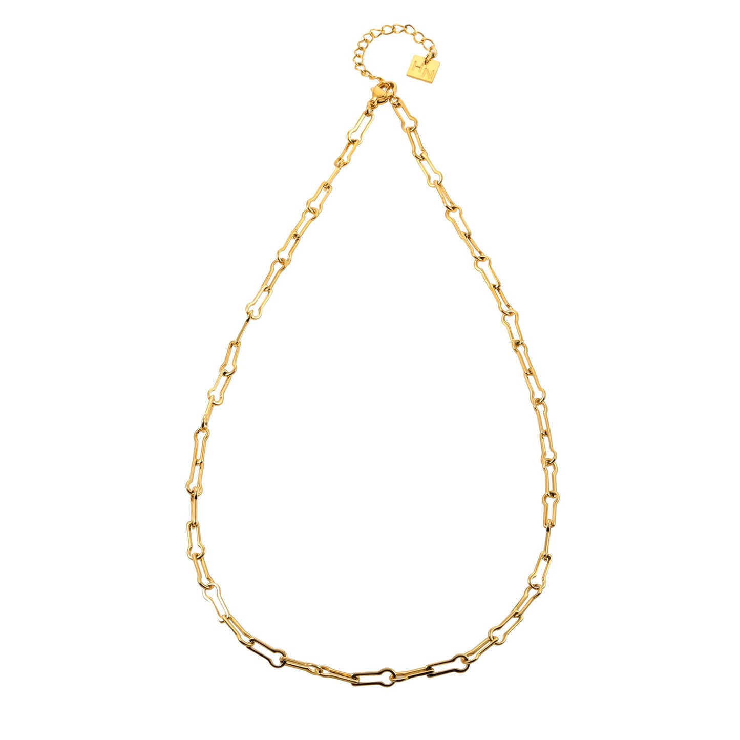 TIASA : Collier chaîne en or à trombones asymétriques