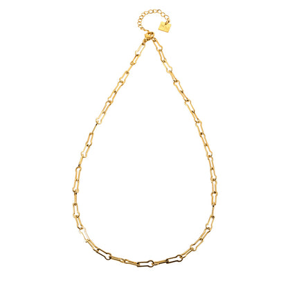 TIASA : Collier chaîne en or à trombones asymétriques