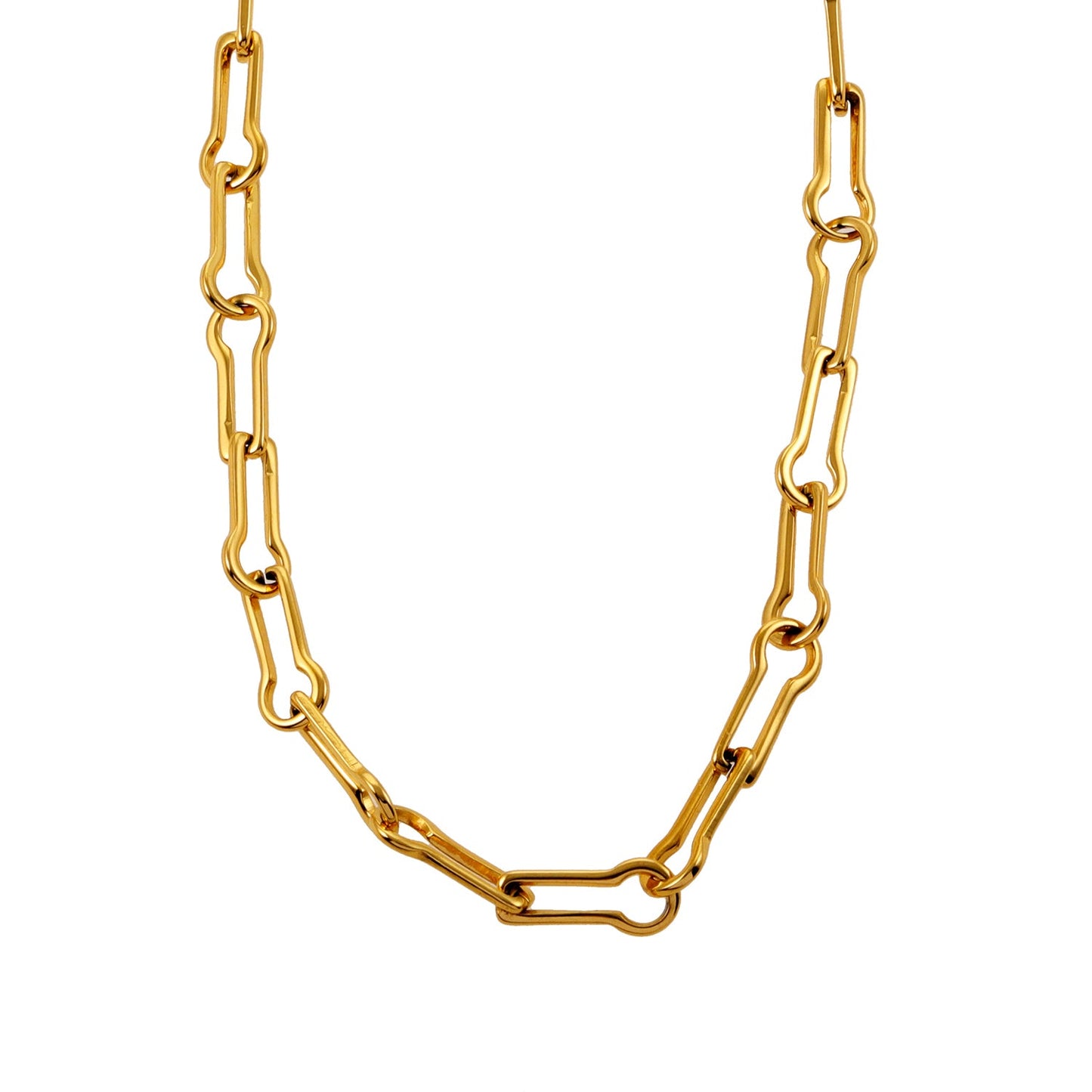TIASA : Collier chaîne en or à trombones asymétriques