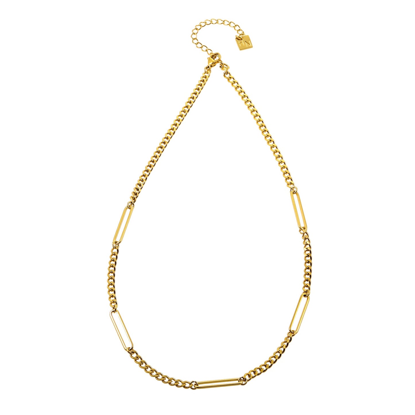 CALYPSO : Collier chaîne trombone et mini Figaro