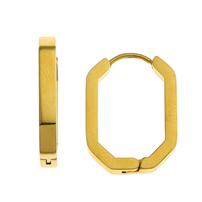 Boucles d'oreilles créoles contemporaines de forme géométrique CACCURI (Dorées et argentées)
