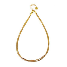 AVEZZANO Gold : Collier multirangs texturé peau de serpent - Élégance exquise