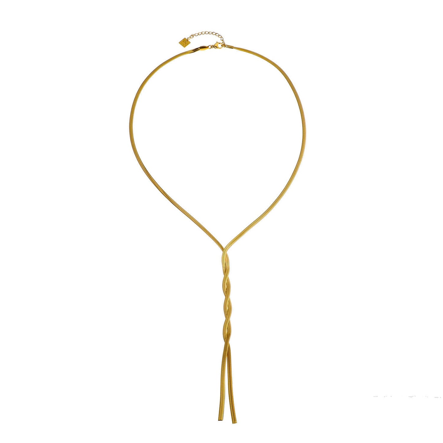 Collier chaîne torsadée type lasso GILMA avec texture peau de serpent