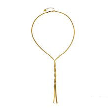 GILMA Snake Skin Textured Intertwined Lariat Chain Necklace