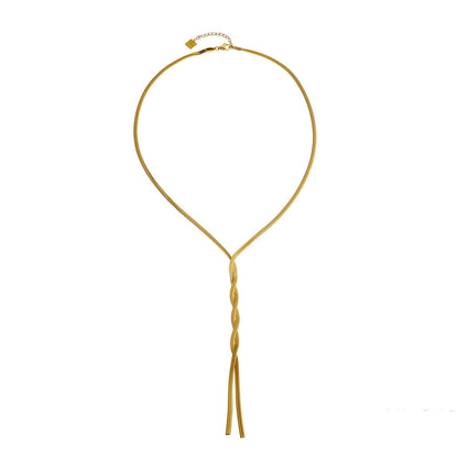 Collier chaîne torsadée type lasso GILMA avec texture peau de serpent