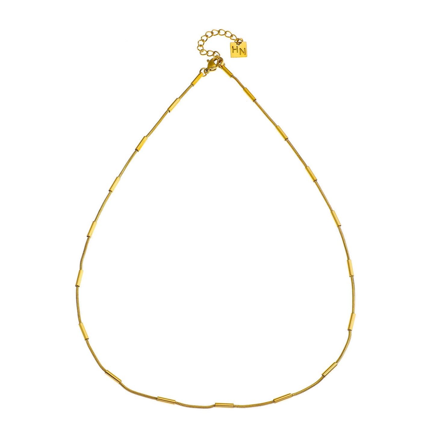 Collier chaîne perlée tubulaire CYRILLIA