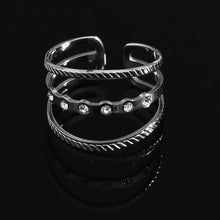 Bague en argent AMALIA triple empilement ornée de zircone