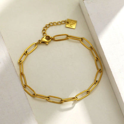 HAKILA : Bracelet essentiel maillons chaîne trombone en or