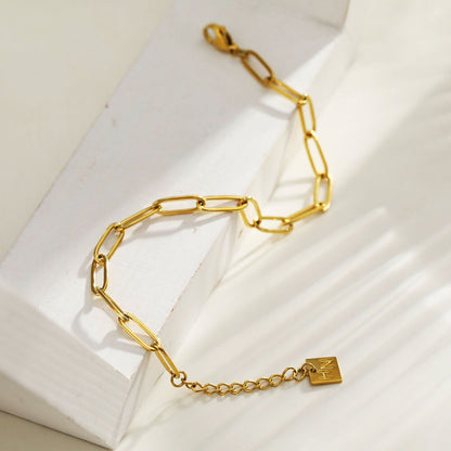 HAKILA : Bracelet essentiel maillons chaîne trombone en or