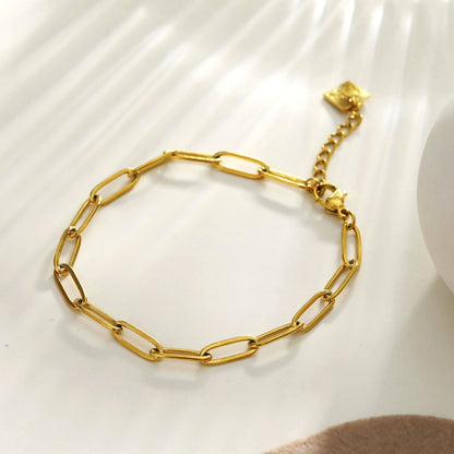 HAKILA : Bracelet essentiel maillons chaîne trombone en or