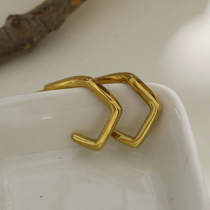 BOJANA: Geometric Shaped 'AM to PM' Hoop Earrings