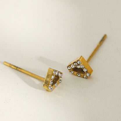 Boucles d'oreilles clous géométriques ULLA en zircone